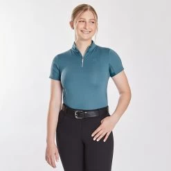 Hadley SunShield 1/4 Zip Short Sleeve By SmartPak - Clearance! -Equestrian Equipment Store 33993 darkharborbluea 1