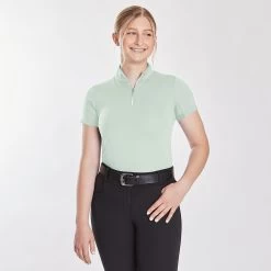 Hadley SunShield 1/4 Zip Short Sleeve By SmartPak - Clearance! -Equestrian Equipment Store 33993 lightfern 1