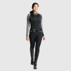 Piper Evolution High-Rise Breeches By SmartPak - Full Seat -Equestrian Equipment Store 33994 ditsy black 33429 blackwhite nff pg21 0345