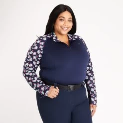 Piper SmartCore™ Block Print Long Sleeve ¼ Zip Sun Shirt - Clearance! 6 Piper SmartCore™ Block Print Long Sleeve ¼ Zip Sun Shirt - Clearance! -Equestrian Equipment Store 33994 flamingos 1