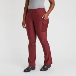 Piper Fusion Boot Cut Breech By SmartPak- Knee Patch - Clearance! -Equestrian Equipment Store 34032 merlot 2