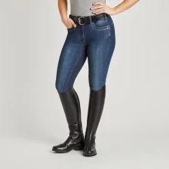 Ariat Halo B Denim Full Seat Breech -Equestrian Equipment Store 34075 marine 1a