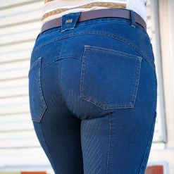 FITS Denim Full Seat Breeches -Equestrian Equipment Store 34125 midnight 3
