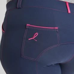 Piper Breast Cancer Awareness Evolution Breech By SmartPak - Knee Patch -Equestrian Equipment Store 34406 34409 navypink 11411 copy