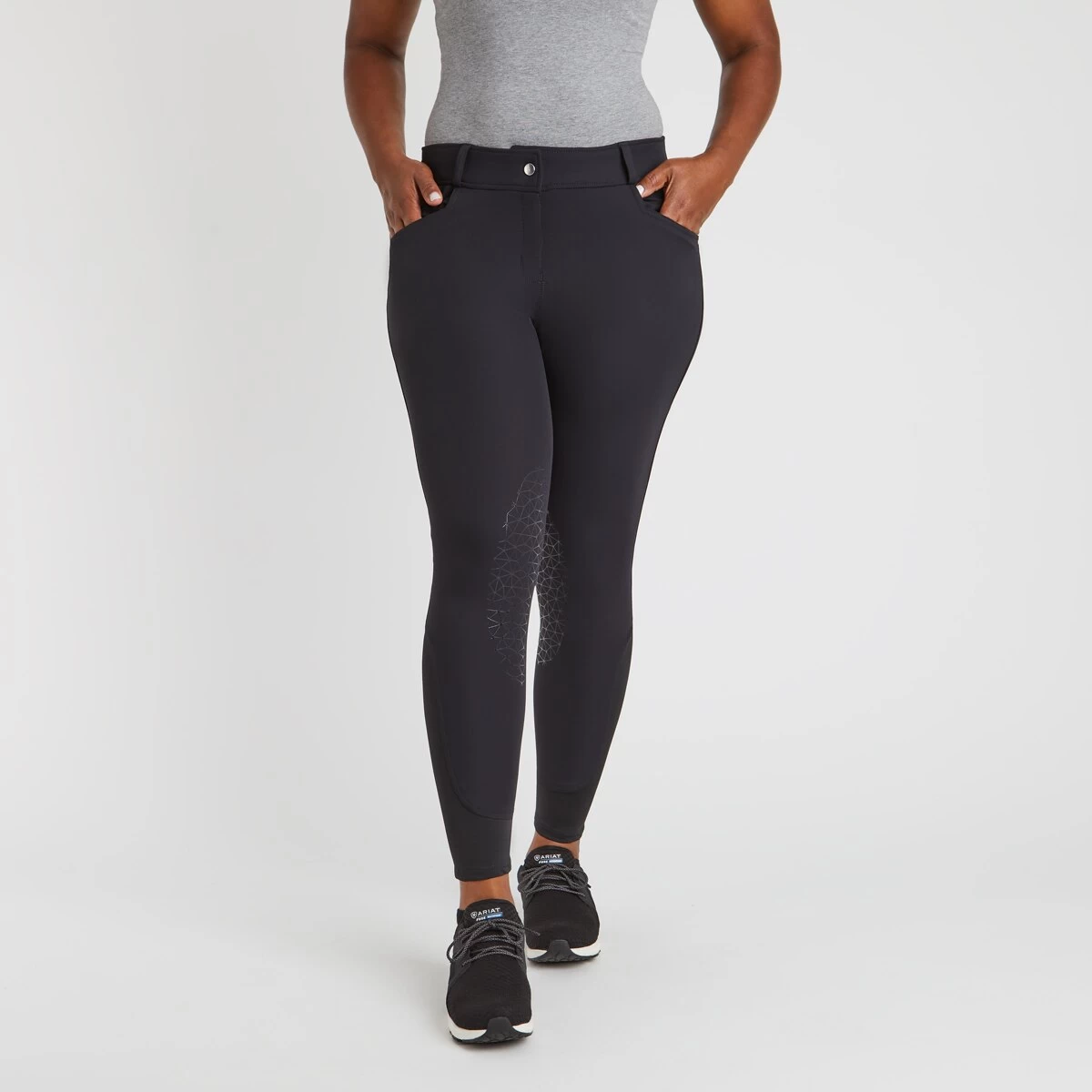 Hadley Mid-Rise Silicone Grip Breeches By SmartPak - Knee Patch 1 Hadley Mid-Rise Silicone Grip Breeches By SmartPak - Knee Patch