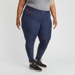 Piper Breast Cancer Awareness Evolution Breech By SmartPak - Knee Patch -Equestrian Equipment Store 34409 navypink 11403