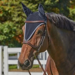 SmartPak Deluxe Tie Down Ear Bonnet 7 SmartPak Deluxe Tie Down Ear Bonnet -Equestrian Equipment Store 35004 navy 0047