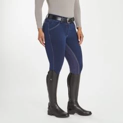 Piper Stretch Denim Curvy Fit Breeches By SmartPak- Full Seat
