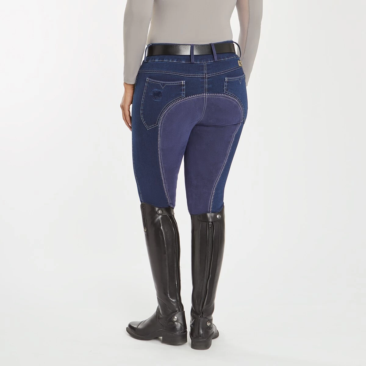 Piper Stretch Denim Curvy Fit Breeches By SmartPak- Full Seat 2 Piper Stretch Denim Curvy Fit Breeches By SmartPak- Full Seat - Image 2