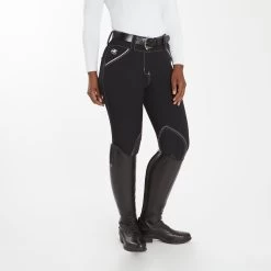 Piper Evolution Curvy Fit Breeches By SmartPak - Knee Patch -Equestrian Equipment Store 35579 blackwhite 3978
