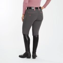 Piper Evolution Curvy Fit Breeches By SmartPak - Knee Patch -Equestrian Equipment Store 35579 charcoallightrosewood 2