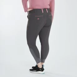 Piper Evolution Curvy Fit Breeches By SmartPak - Knee Patch -Equestrian Equipment Store 35579 charcoallightrosewood 4