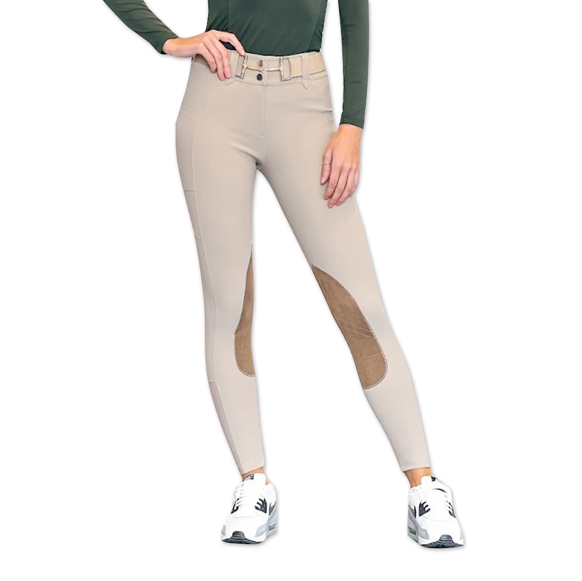 Free Ride Equestrian Pro Zip Front Knee Patch Breech 1 Free Ride Equestrian Pro Zip Front Knee Patch Breech