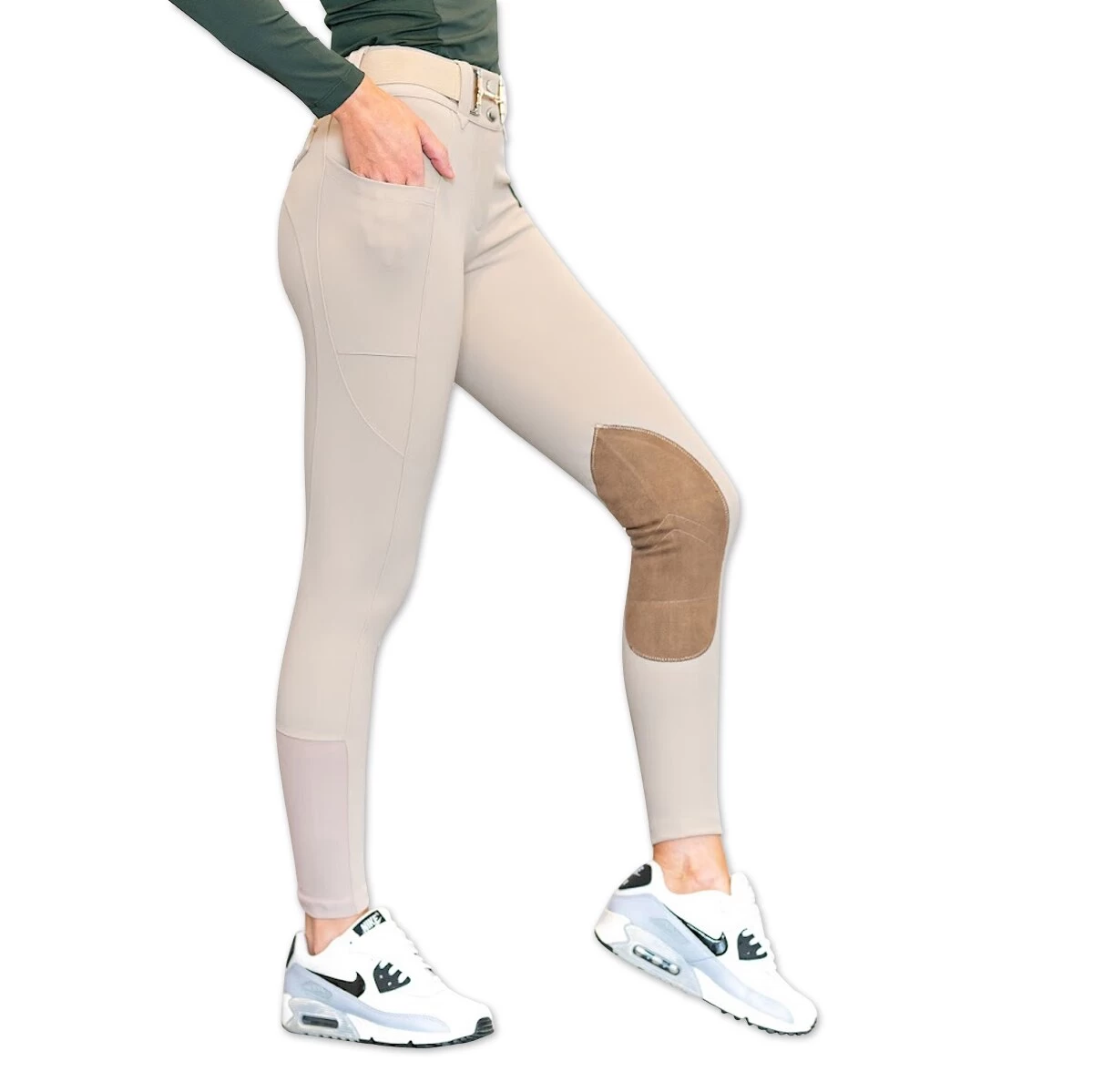 Free Ride Equestrian Pro Zip Front Knee Patch Breech 4 Free Ride Equestrian Pro Zip Front Knee Patch Breech - Image 4