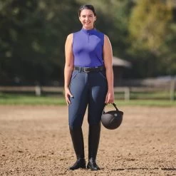 Piper SmartCore™ Sleeveless ¼ Zip Sun Shirt - Clearance! -Equestrian Equipment Store 71c 33996 33431 19496 26302 17734 light dark iris navy darkiris 8315