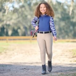 Piper SmartCore™ Block Print Long Sleeve Kids 1/4 Zip Sun Shirt By SmartPak - Clearance!
